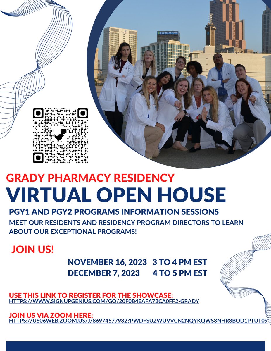 There is no place like <a href="/GradyHealth/">GradyHealth</a> to do you Pharmacy Residency. Come see for yourself! Join us for our virtual info sessions and meet us in-person at ASHP Midyear! #pharmres #twitterrx 
gradyrx.my.canva.site