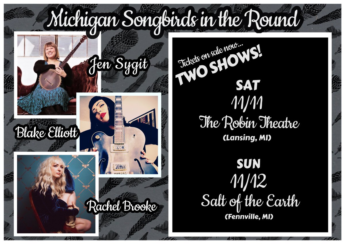 So excited to share the stage with @rachelbrookevg & @BlakeElliottMsc again this November! TWO shows to choose from- both have very limited seating- reserve your spot today! #livemusic #LoveLansing #concerts #stufftodo #songwriters