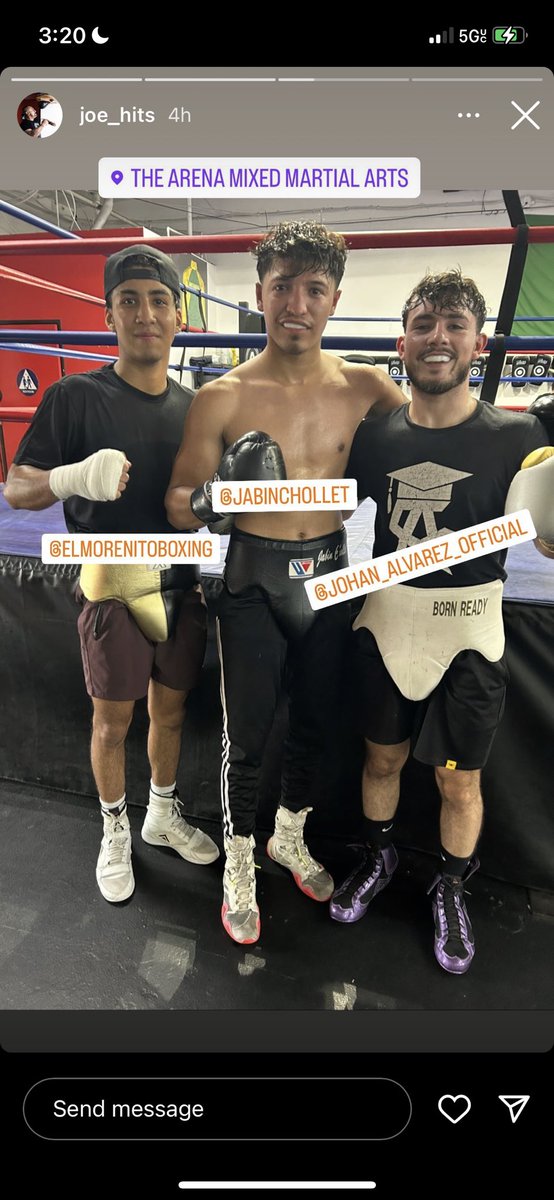My young boul, Jabin Chollet, getting that work in with Johan Alvarez and Nathan Rodriquez. 

It’s the SoCal + Guadalajara + Texas connection 🫡 #boxing #NoBoxingNoLife
