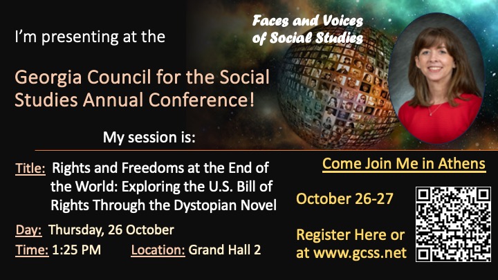 Elevate your #teaching  game by exploring the US #BillofRights through the slightly unsettling lens of dystopian novels. Join <a href="/GPBEducation/">GPB Education</a>  <a href="/pbsteachers/">PBS Teachers</a>  again after lunch tomorrow #GCSS to ignite student curiosity and foster critical thinking. Let's make history unforgettable!