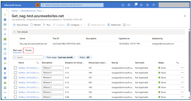 MSTCommunity's tweet image. Learn how #AzureLoadTesting helps you track trends in client-side metrics across test runs! #Azure msft.it/601890JYy