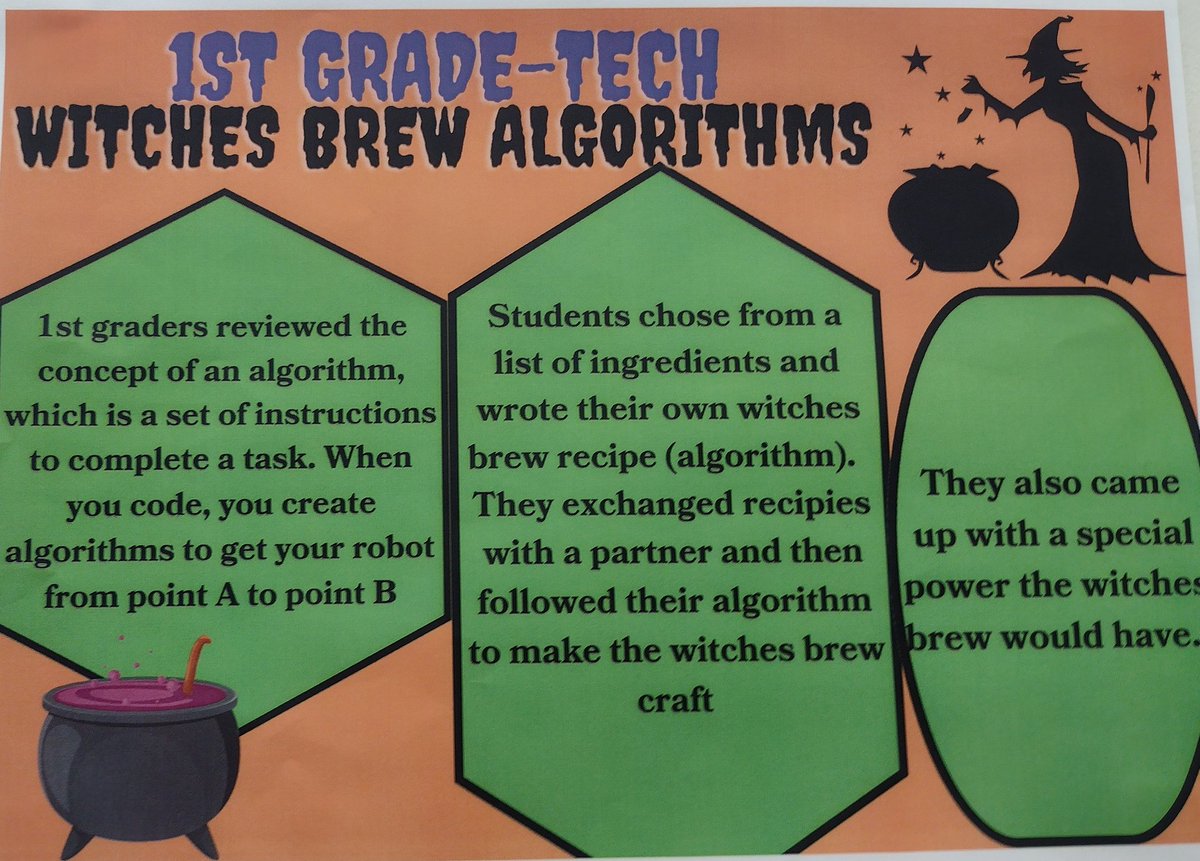 techiemarissa21's tweet image. 1st grade-Witches Brew Algorithms just in time for Halloween. #edtech #codingcraft