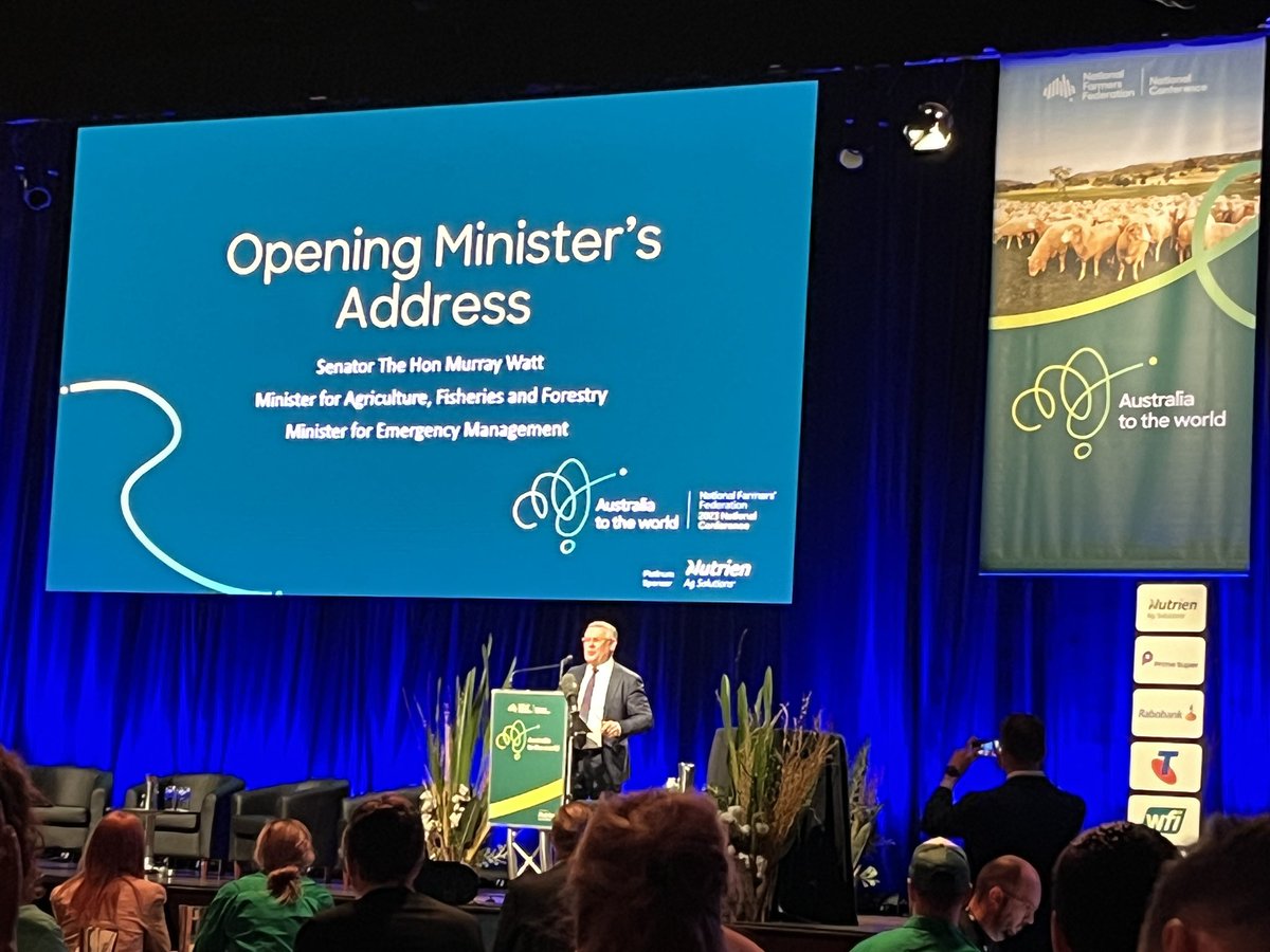 Opening of this year’s <a href="/NationalFarmers/">National Farmers' Federation</a> annual conference <a href="/MurrayWatt/">Senator Murray Watt</a> <a href="/RabobankAU/">Rabobank Australia</a>