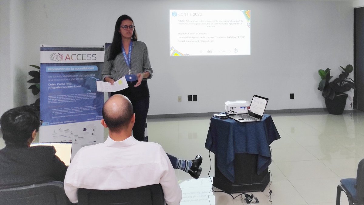 🌱♿ Con la ponencia "Articulación entre el proceso de internacionalización y la comunicación digital accesible en la Universidad Agraria de La Habana" participa <a href="/Maydolis17/">Maydolis Cabrera</a>, Jefa del <a href="/DComUnah_Cuba/">Comunicación UNAH</a>, y miembro del Proyecto <a href="/CaribbeanAccess/">Access Caribbean</a>, en CONTIE 2023. 

#SomosUnahCuba