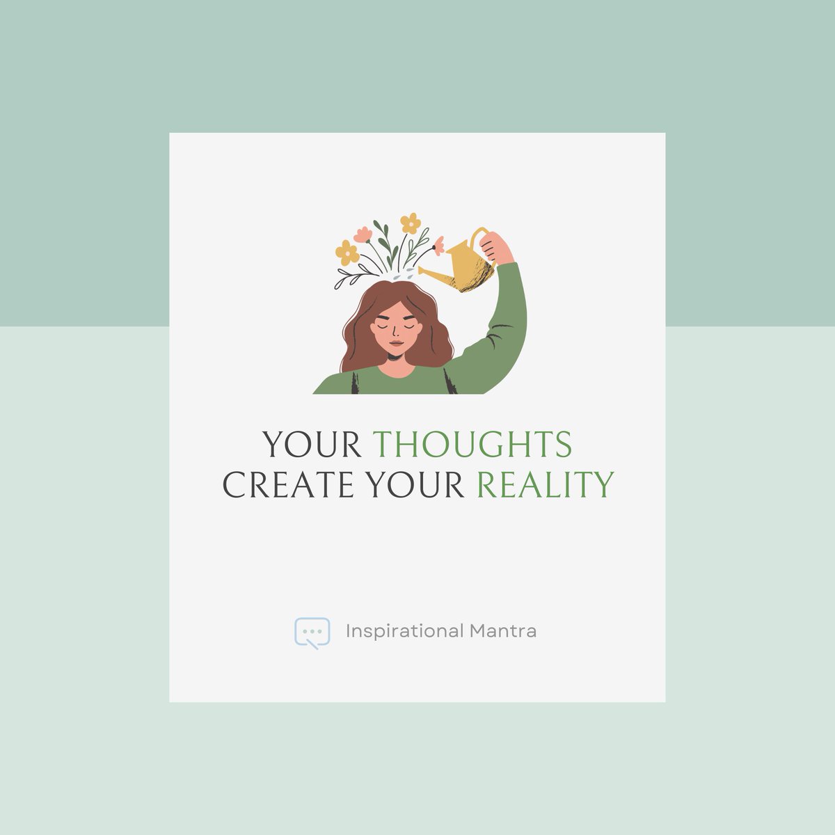 Inspomantra's tweet photo. Your thoughts are responsible for the world you experience. Be the designer of a positive and vibrant reality through the power of your mind. 🧠💚💚

 #mindcreatesreality #positivevibes #positivemindset #quoteoftheday #inspirationalmantra #motivational #dailyquotes #inspirational https://t.co/jArxVahmTi
