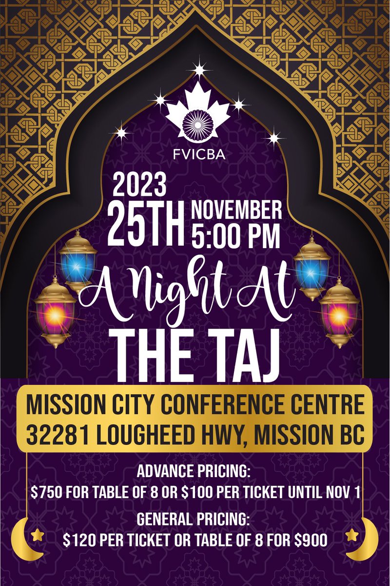 fvicba's tweet photo. FVICBA is very excited to have you join us again for our gala this year which will be A Night At The Taj.

Tickets- https://t.co/DllPRODRFW https://t.co/AMRHCrJNTA