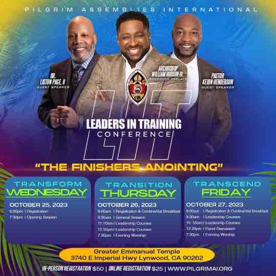 Excited to be apart of the Leaders In Training Conference! If you are in any surrounding areas register and meet me there!!! #Thefinishersanointing #pilgrimassembliesinternational