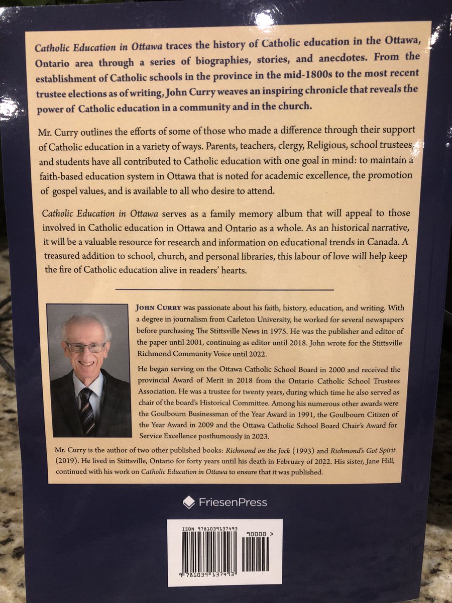 Jcurryhill's tweet photo. My brother John Curry who died in 2022 wrote about difference makers in Catholic Education. His book Catholic Education in Ottawa 1900 - 2020 has been published. He’d be proud. His family sure is! https://t.co/lwi8MOt2js