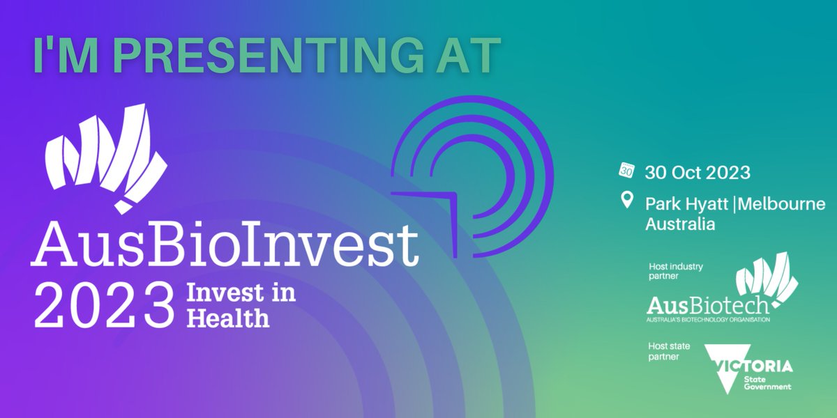 dimerixltd's tweet photo. CEO & MD Dr Nina Webster will be presenting at @AusBiotech's AusBioInvest 2023 on 30 Oct. #AusBioInv gathers industry leaders & experts to facilitate collaboration in life sciences & medical research to drive investment outcomes: https://t.co/saMhqOvKfZ
#AusBio https://t.co/vYv5IrCyqd
