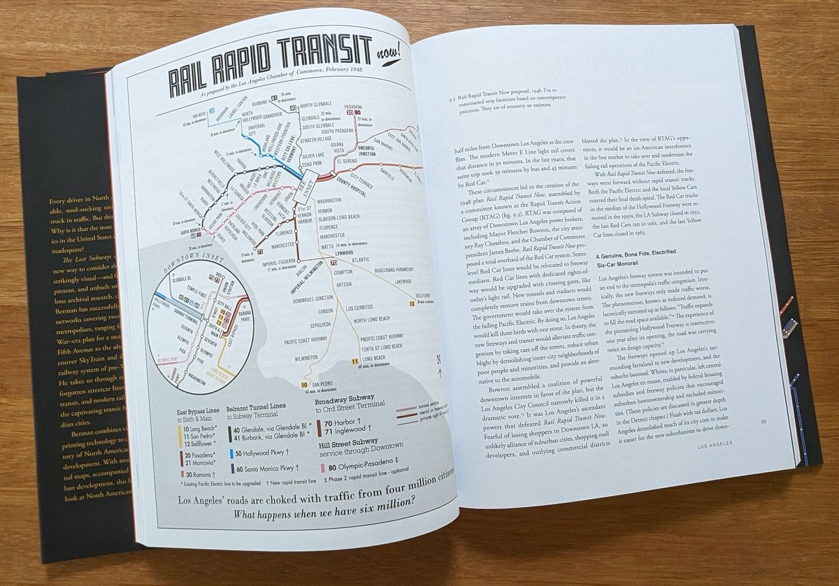 Fantastic new book by @lostsubways has arrived chock full of great original maps of transit systems as they might have been if plans &amp; decisions were different. An atlas of what could have been if the US was weaned off its obsession with the car.