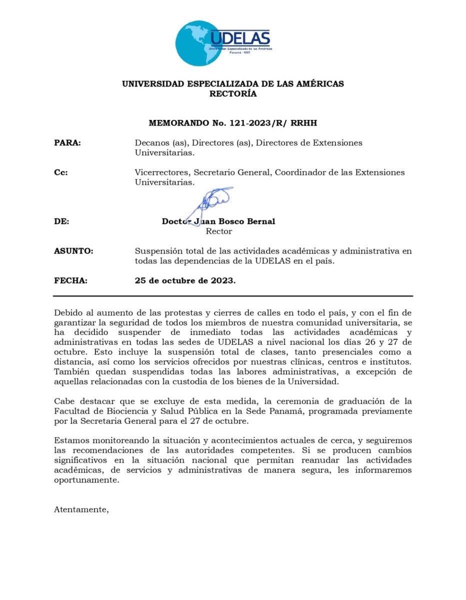 Anunciamos la suspensión de actividades en nuestras clínicas a nivel nacional los días 26 y 27 de octubre con el fin de garantizar la seguridad de nuestros usuarios y personal.