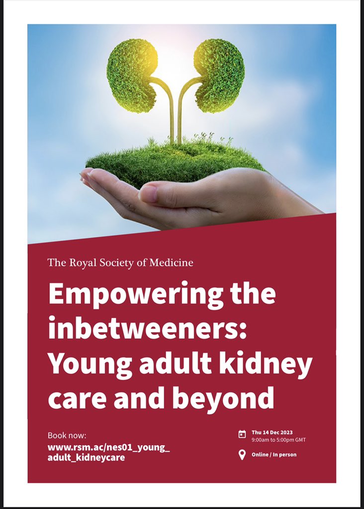 🌟🌟🌟 Registration is now open for Thursday December 14th meeting on Young Adult Kidney Care. Important highlight topics & trends in adult & paediatric Nephrology ✅ @tinachrysochou @refikg @arvnagra @louise_oni @DrDeano @RoySocMed @Kidney_Research @UKKidney @BAPNnephrology