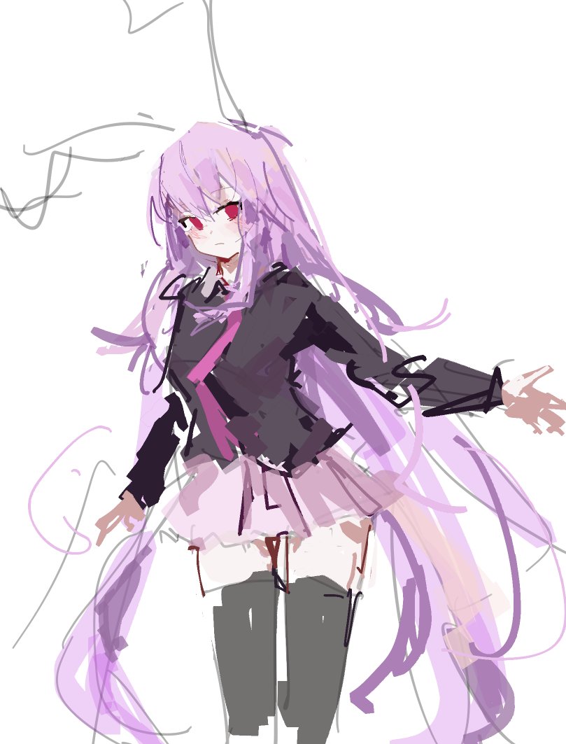 reisen udongein inaba 1girl solo long hair animal ears skirt thighhighs red eyes  illustration images