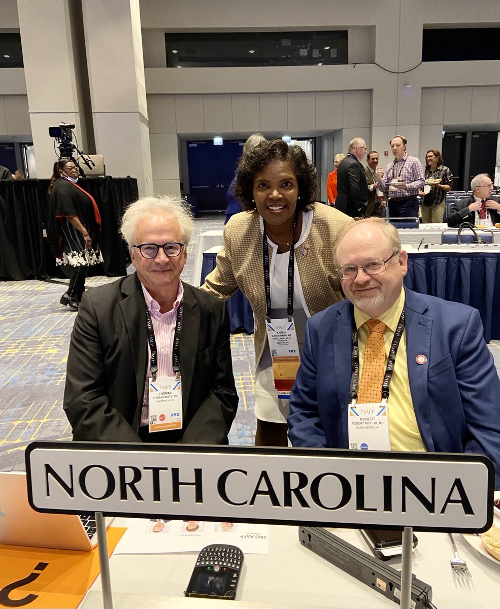 Roll call! North Carolina is present with Delegates Chuck Rich and Tom White ready for action☀️⁦@myncafp⁩ ⁦@aafp⁩ #AAFPCOD ⁦@_Abfmp⁩ #FMRevolution