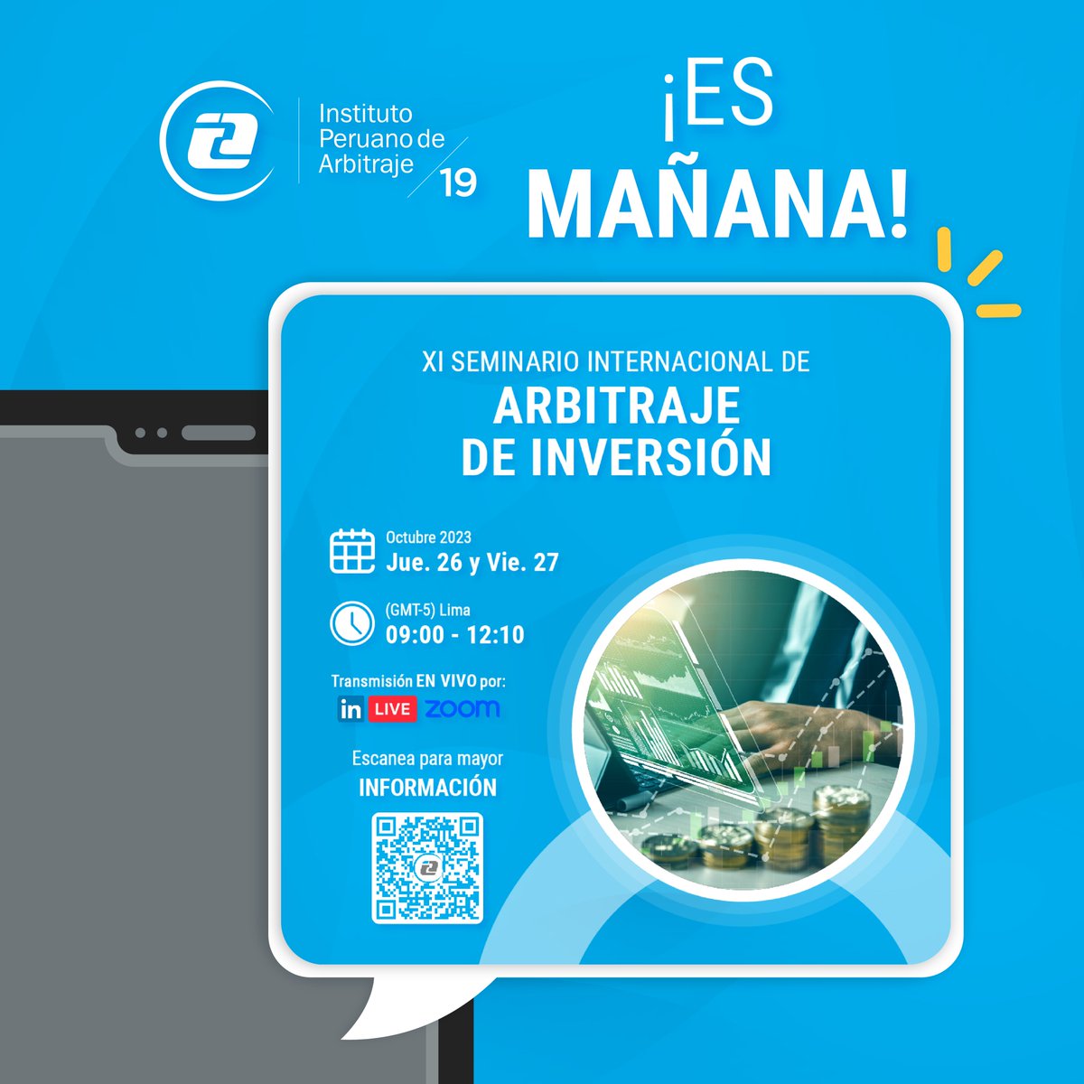 ipaperu's tweet image. 📣 ¡Mañana se transmitirá el XI Seminario Internacional de #Arbitraje de #Inversión!

¡No olvides marcar tu asistencia para acceder gratuitamente a este evento virtual en nuestra página de LinkedIn!

📝REGISTRO👇🏻
ipa.pe/xi-seminario-i…

¡Te esperamos!

#EventoIPA
#IPA
