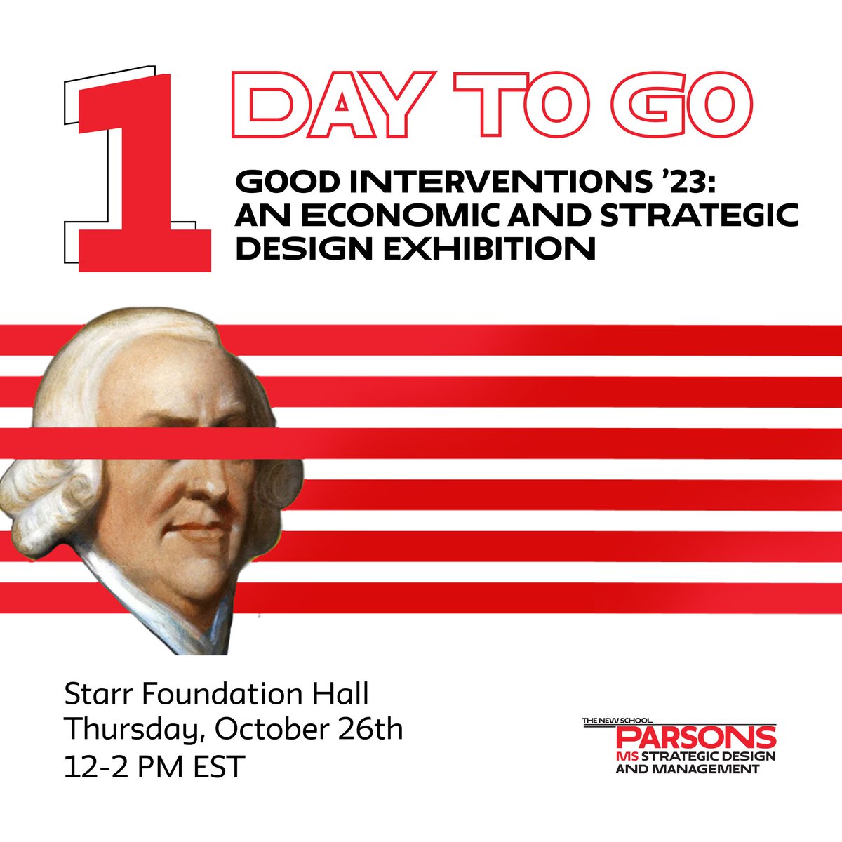Good Interventions is an economic and strategic design exhibition that aims at bringing together new and exciting work of designers who approach economies, societies and politics in new ways.
Oct 26th, 12:00 - 2:00 PM  Starr Foundation Hall  
RSVP here: event.newschool.edu/openingofecono…