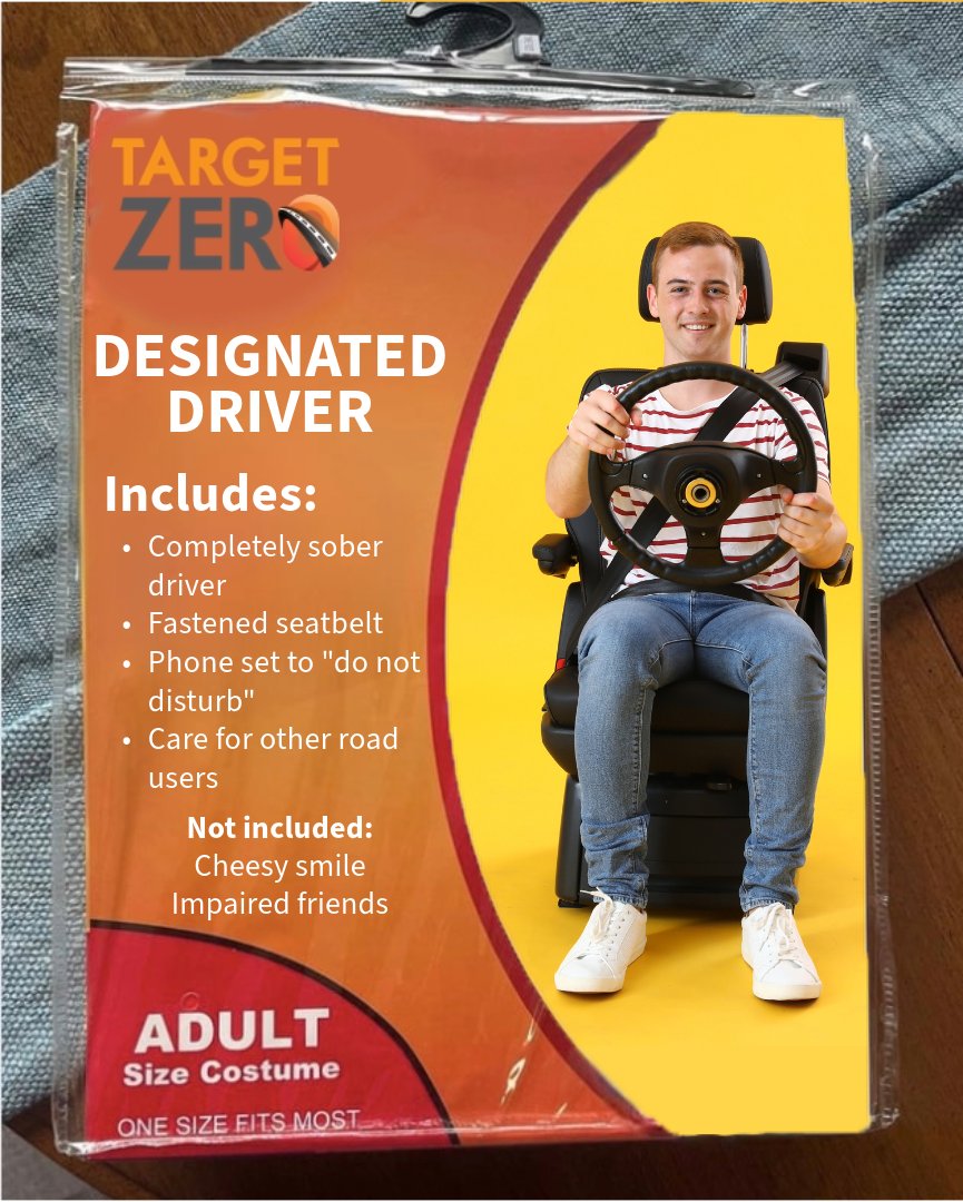 #Halloween2023  Let's make it a safe one and have a plan such as a #DesignatedDriver.  Not sure where to buy this costume but pretty clever!