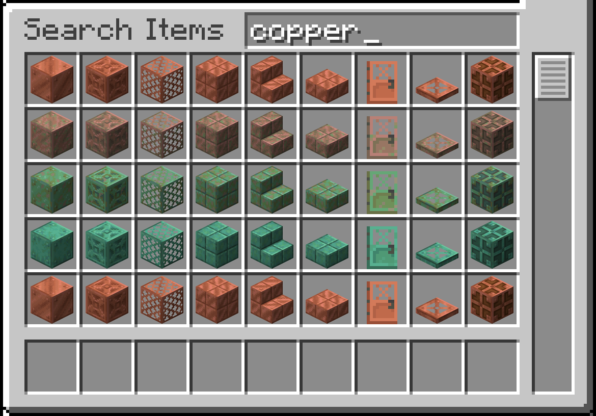 Mojang better not add any more copper blocks lest they ruin these perfect rows