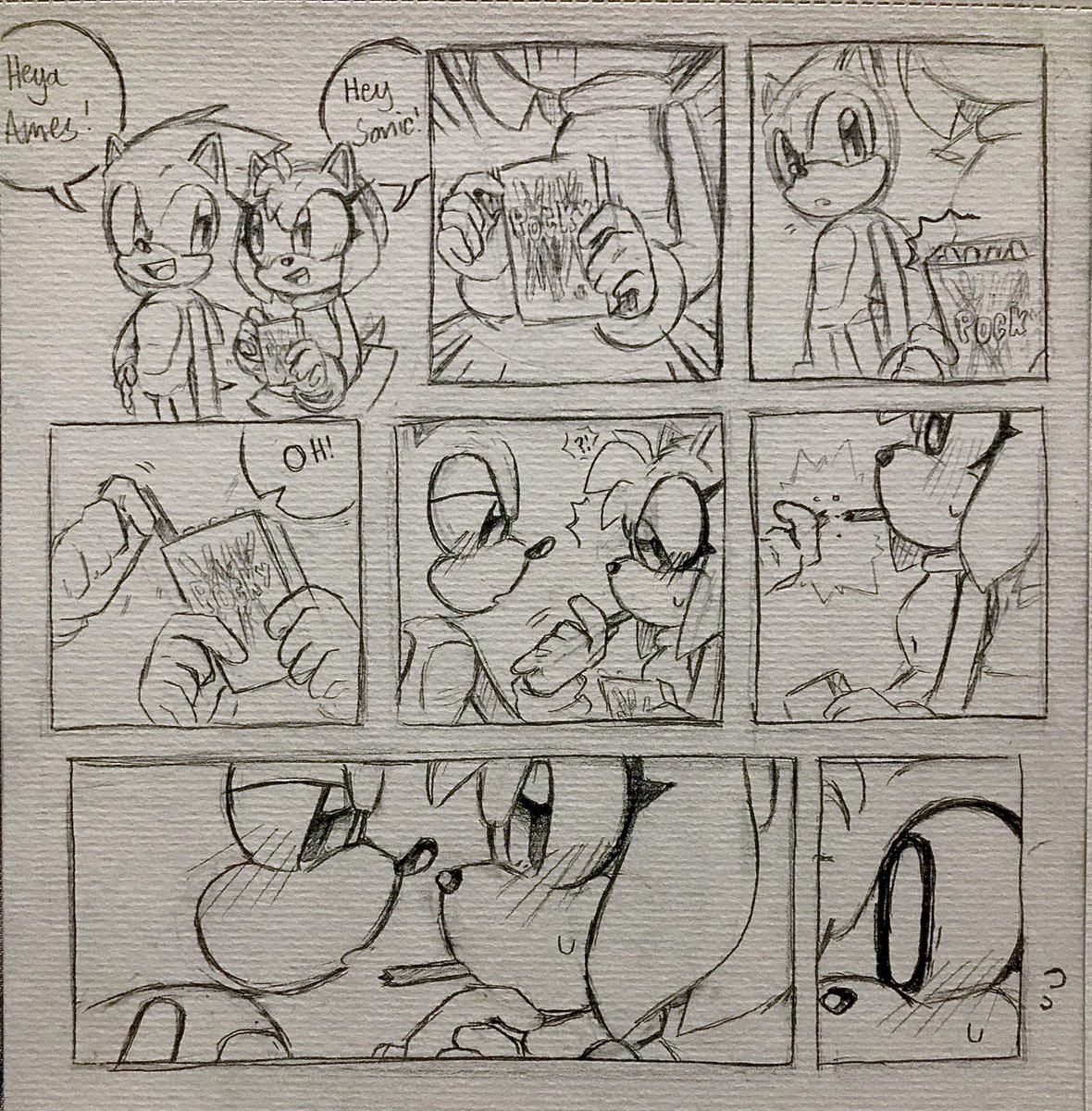 (Did this in my artober cus tbe prompt i gave this day was pocky) 

Have this cliffhanger of a comic
You guys can beg for an ending, if you want an ending XD

#SonAmy