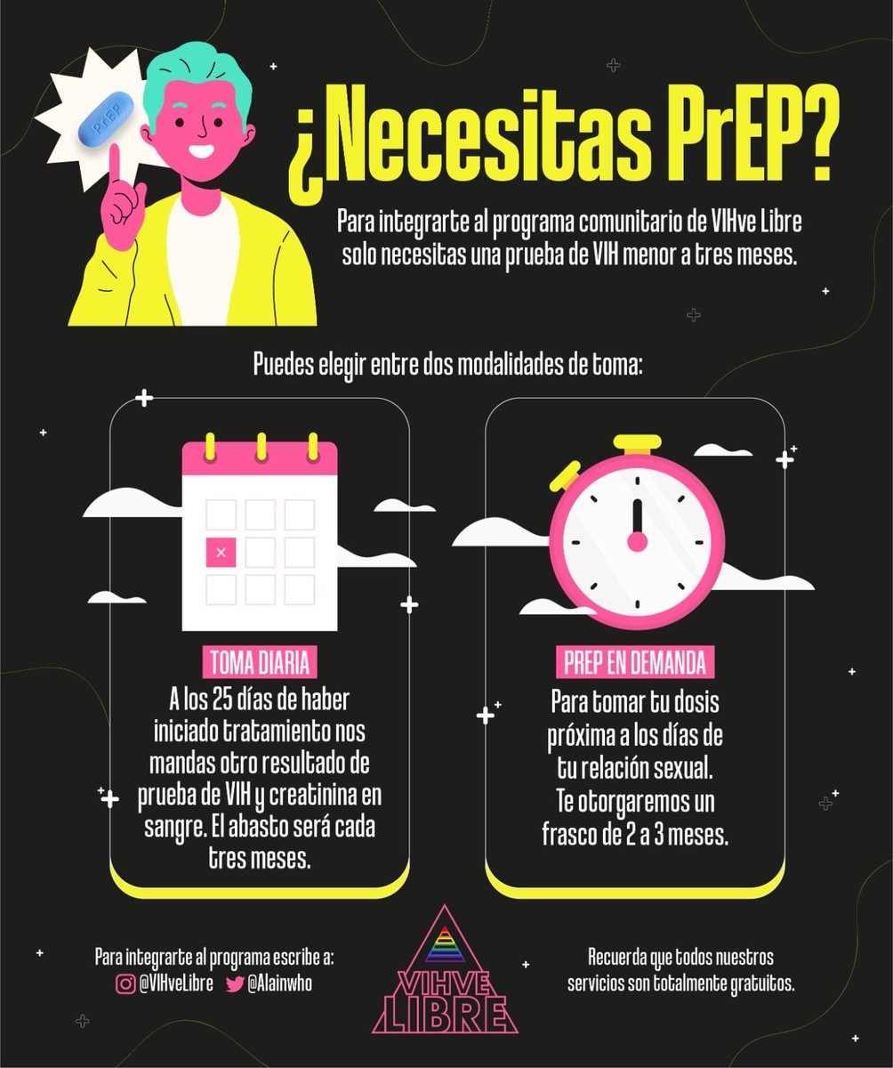 Así es amiguis, si quieren PrEP pues aquí el proceso facilito. Sigamos promoviendo el autocuidado, la sexualidad libre, sin prejuicios, sin estigmas y con base en evidencia científica😎👇🏾