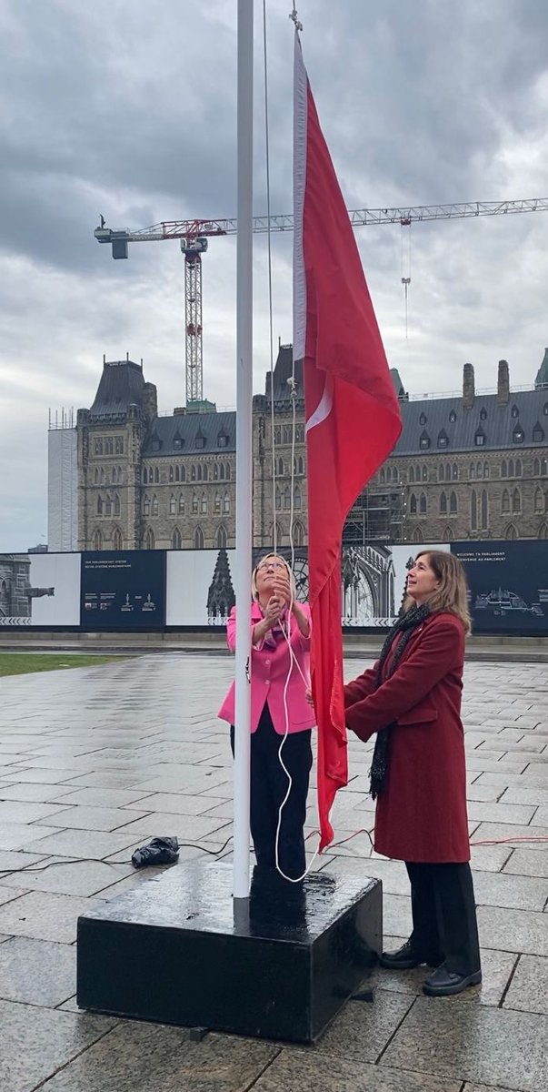 A flag-raising ceremony was held in the Canadian Parliament on the occasion of the centenary celebrations of the Republic of Türkiye.