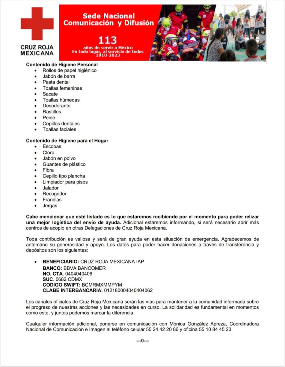 CRMSanMartinTex's tweet photo. 🚨 #Aviso | Hasta el momento, @CruzRoja_MX en #Puebla no contempla la apertura de #CentrosDeAcopio de víveres, derivado de los daños causados por el #HuracánOtis en el estado de Guerrero.

🫂 Sin embargo, puedes contribuir a nuestra red de #AyudaHumanitaria de la siguiente forma: https://t.co/h92IErTyih