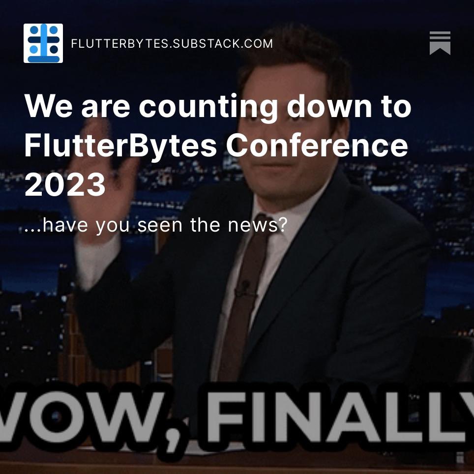 flutterbyteconf's tweet photo. New post on our newsletter 🥳🥳go and check it out
https://t.co/Xbv04vkalc
Get your tickets if you haven’t @ https://t.co/pR6Y4FTmn9
#flutterbytesconf23 https://t.co/BvrOPVnxq8
