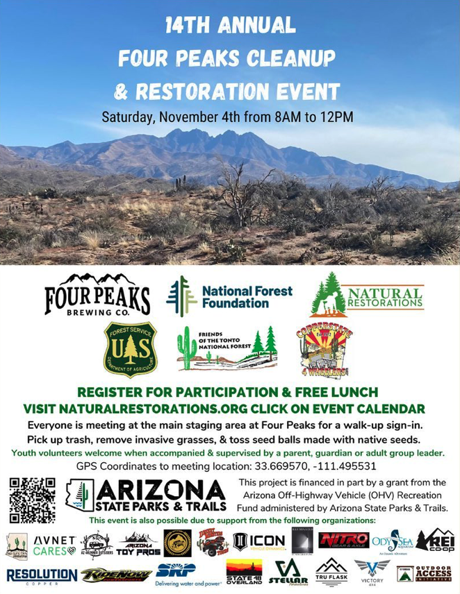 StellarTours's tweet photo. #StellarShoutout to our friends @fourpeaksbrew @nationalforests @natural_restorations @u.s.forestservice (Tonto NF) 14th annual Four Peaks Cleanup & Restoration Event Glad to support!
#stellaradventuresaz #outdoorenthusiast #adventurewithus #explorearizona #atvtour #utvtour https://t.co/fxlsWd6edC