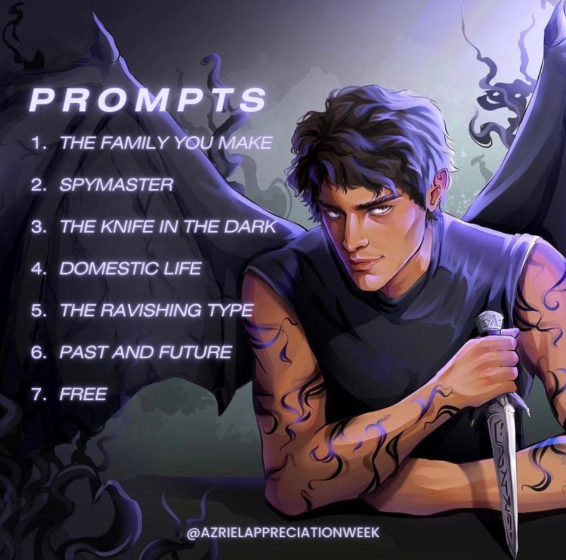 We are 11 days out from Azriel week 2023! We can’t wait to celebrate the shadowsinger with you. #azrielweek #azrielappreciationweek