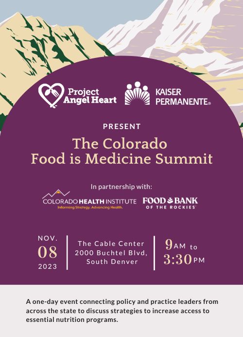 The first-ever Colorado Food is Medicine Summit is coming up on Wed 11/8! Registration closes 11/3. Amazing agenda/speakers! Grateful to be taking part. Can't wait. <a href="/proj_angelheart/">Project Angel Heart</a>  projectangelheart.org/colorado-fim-s…