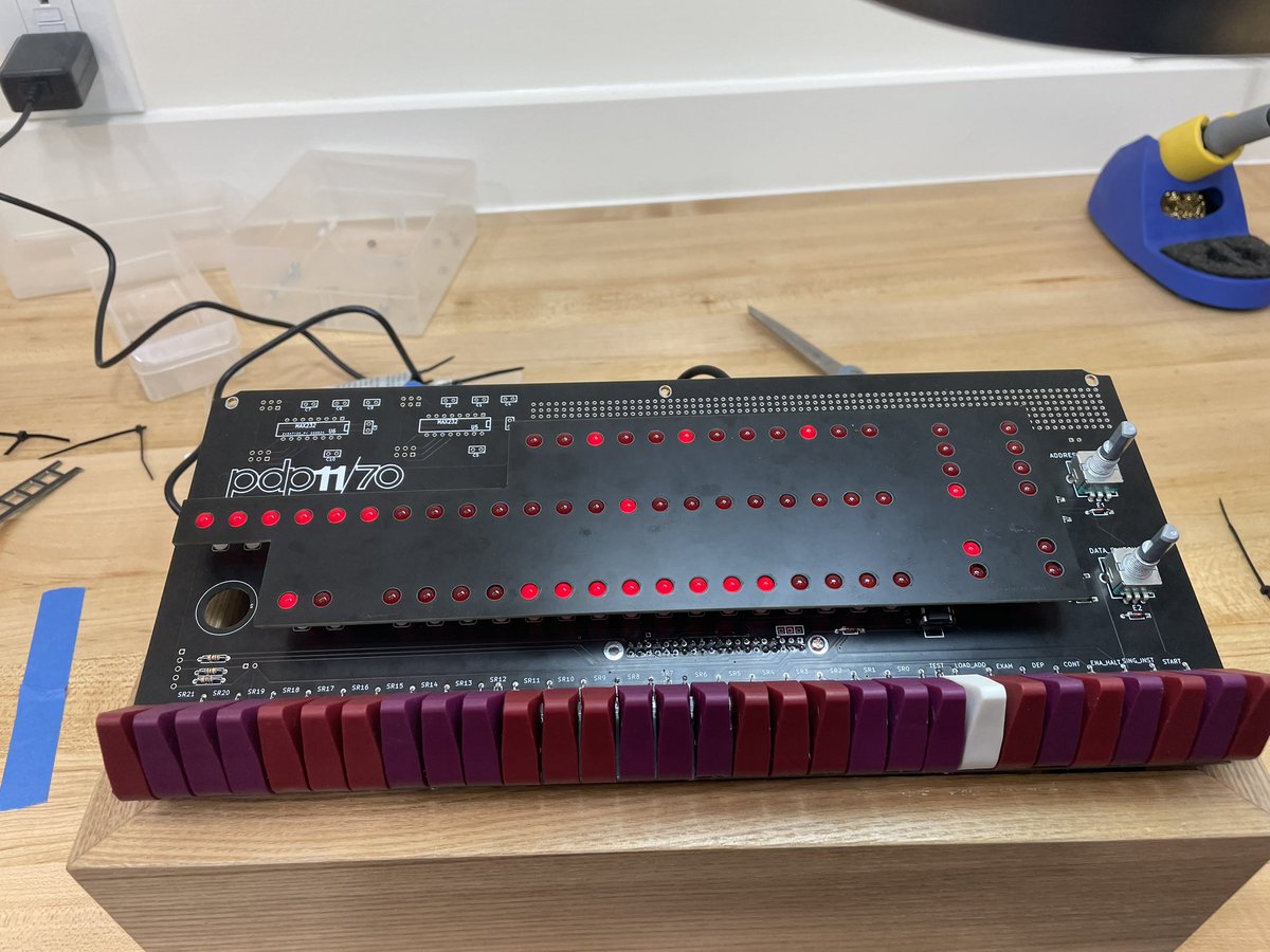 NW62's tweet image. This was a lot of fussy soldering and mechanical fitting. It’s almost done! #PiDP11 #RetroComputing