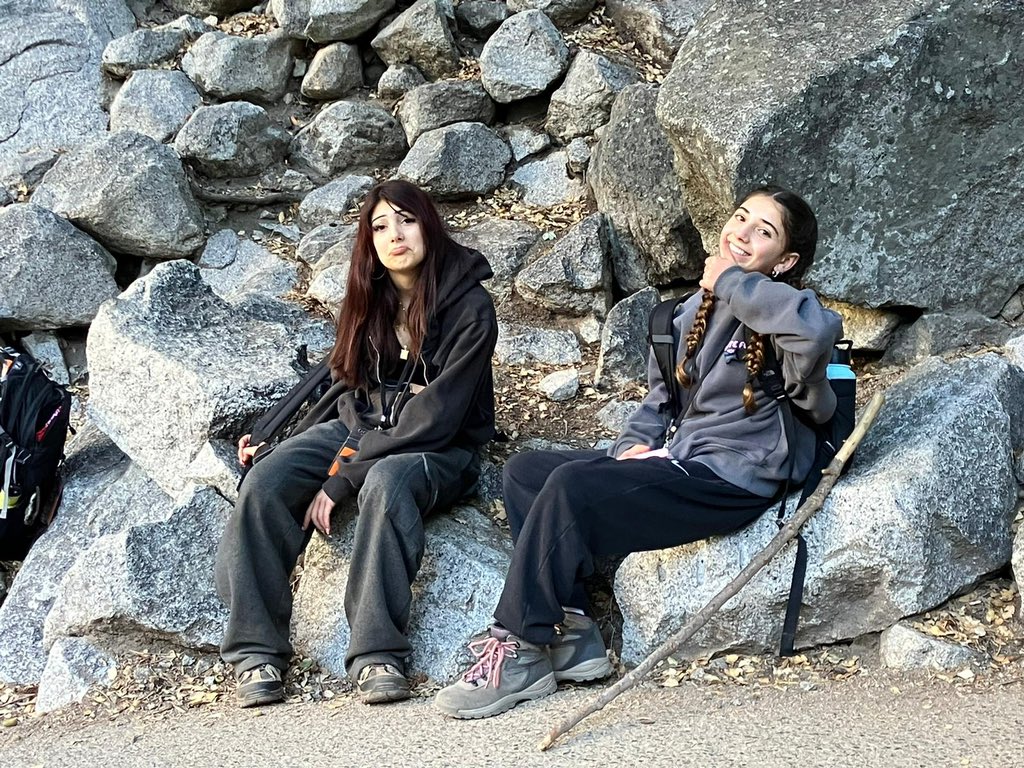 The two moods after a long hike at Yosemite!