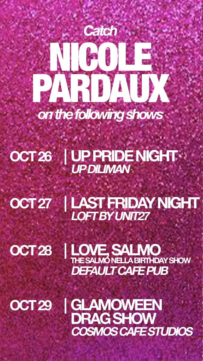 Catch me on the following dates