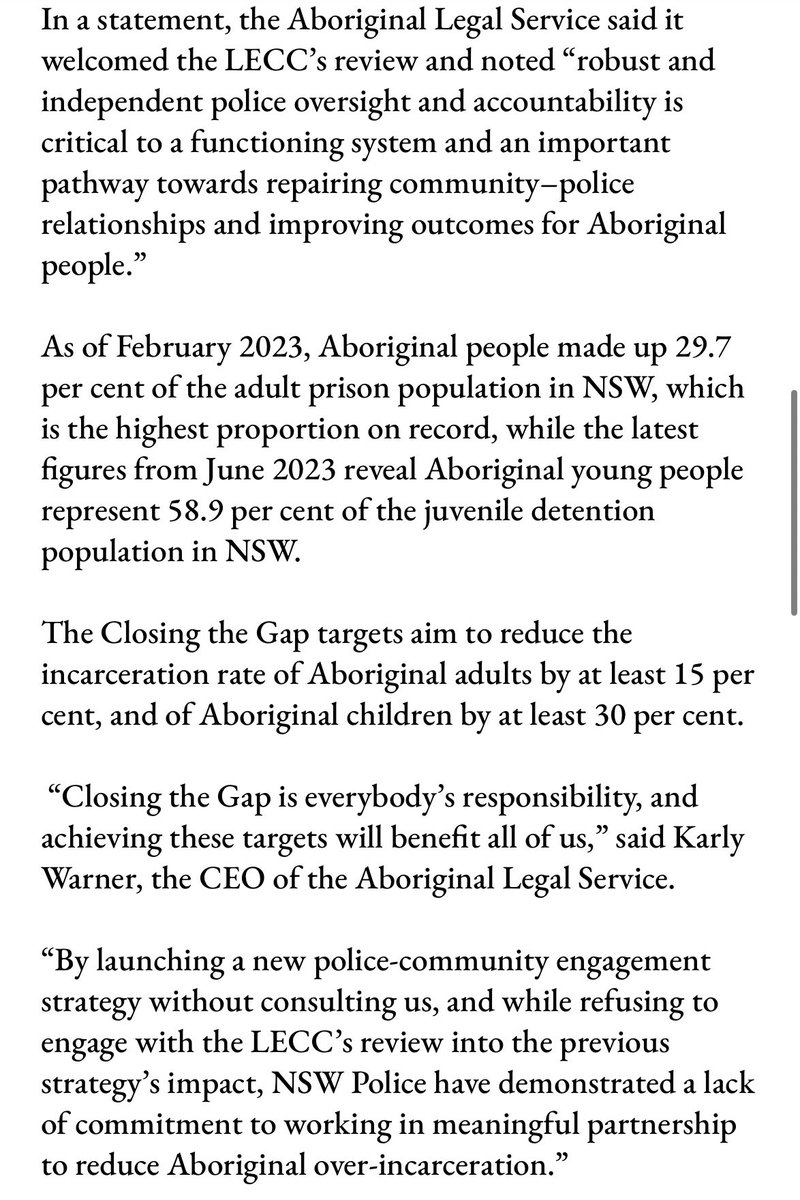 As @ALS_NSWACT says addressing the over representation of First Nations children and adults in the criminal justice system is everyone’s responsibility.