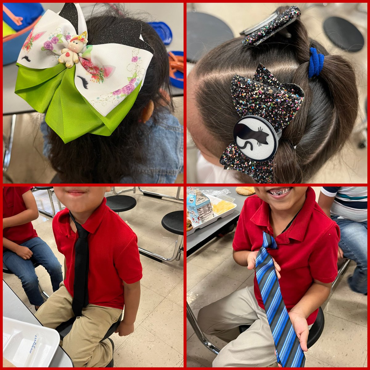 PughRamsHISD's tweet photo. DAY 3: “Be kind to your mind. Live drug free!” Our staff and scholars at Pugh used ties and hair ties, we will not get tied into drugs! #RedRibbonWeek2023
@TeamHISD 
@HISDCentral 
@HISD_ACC
@redribbonweek https://t.co/NDA9hWHM9f