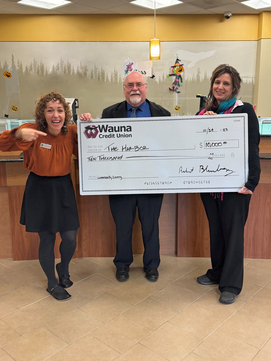WaunaCU's tweet photo. It's inspiring to see the good people are doing in our communities. The Harbor provides advocacy, prevention and support to promote self-determination and hope for survivors of domestic violence, sexual assault and stalking.  We're so happy we could help them out. https://t.co/zXNpNG52uE