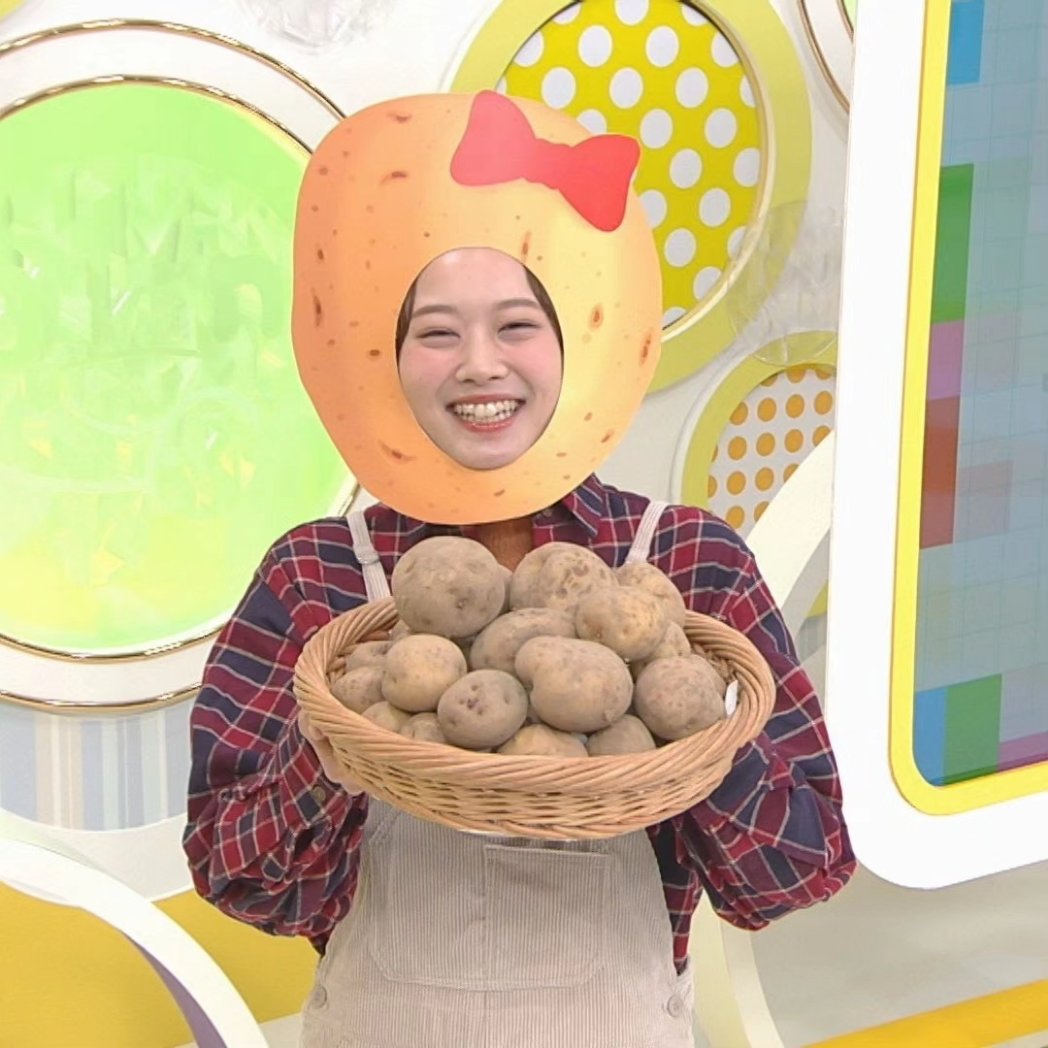 HTB_ichimoni's tweet photo. きょうは #髙橋まりも がモニプレ初挑戦！
じゃがいもの美味しさを伝えるじゃがいも娘に変身しました
楽しんでいただけましたか？

これからもいろいろチャレンジします
応援よろしくお願いいたします✨

#イチモニ #HTB https://t.co/JHHtkQMuoN
