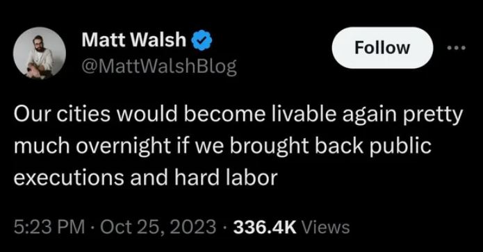 Conservatism is the belief that every problem in the world is caused by someone, somewhere, not getting enough of a beating.