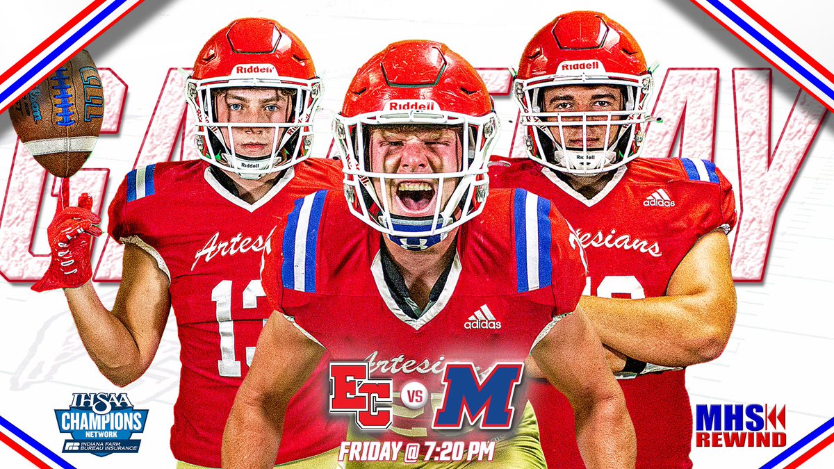MHS_Rewind's tweet photo. Get Ready‼️
4A Sectional 23 Semi-Final‼️
@EastCentralFB 🆚 @Martinsville_FB 

LIVE and FREE‼️Friday Night at 7:20 ONLY on @IHSAAtv 

👉https://t.co/EdhLKE1Dkc

Game will NOT be on YouTube‼️

@ArtesianNation @MSDMartinsville @AwesomeArties @BellCatMHS @CoachDug @ericbowlen https://t.co/EVc8ecrdpO
