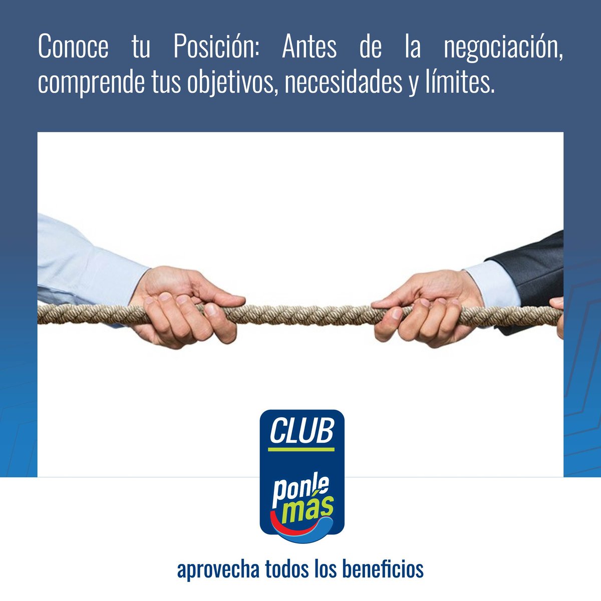 ClubPonleMas's tweet photo. Aprende🧠 y aplica estos 3️⃣ consejos para mejorar tus habilidades de negociación. 

Si conoces otro 👉consejo, escríbelo en los comentarios⌨️. 

#PonleMás #ventas #empresa #negocio #negociodigital #puntosdeventa #recargaselectrónicas #mercado #promociones #premios https://t.co/V4H4hsW9ch