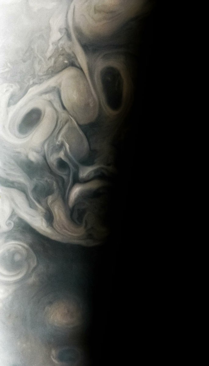 OK. I like it. Picasso!

The #JunoMission captured this view in Jupiter's far north that resembles a Cubist portrait displaying multiple perspectives.

We present the @NASASolarSystem image to you on Oct. 25—what would have been Picasso's 142nd birthday: go.nasa.gov/3QvICnj