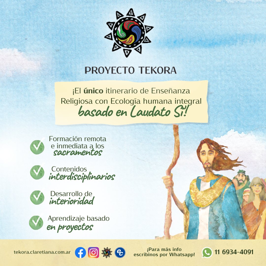 🌱 ¡Tekora nació de una inspiración profética junto #LaudatoSi! 📗

@CONSUDECeduc @vivelaudatosiar
#EducaciónReligiosa #CuidemosLaVida #ProyectoTekora #ExperienciaTekora #CuidemosElPlaneta  #CuidemosLaTierra #Catequesis #IglesiaCatólica #ColegiosCatólicos #Sinodalidad #Claretiana