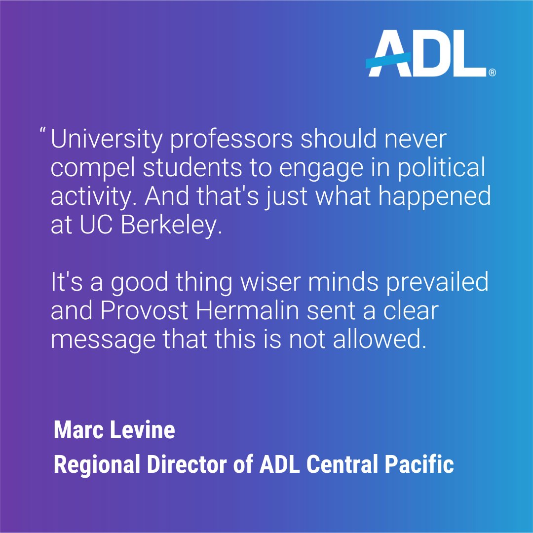 Universities must be a place where all students – including Jewish students – feel safe and secure. ADL Central Pacific Regional Director @MarcLevine comments on a recent incident at @UCBerkeley. Read more in this @jewishsf article: tinyurl.com/522dzsx9