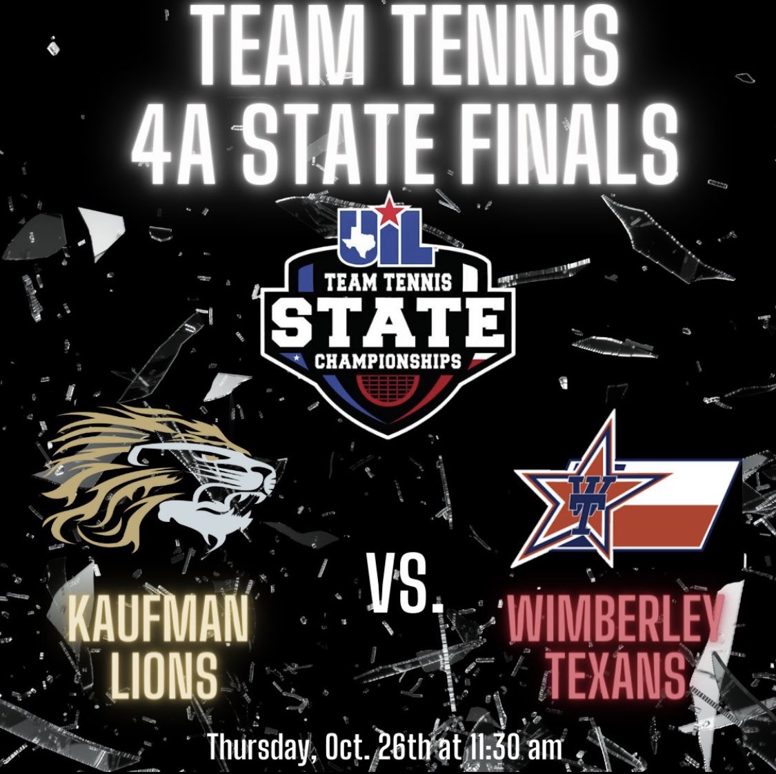 KaufmanTennis's tweet image. We have made it to the very end. Your 🦁 are in the State finals for the 2nd time in school history in Team Tennis. #leavealegacy #winstate #BeTheAlpha #nofear #BeTheDifference