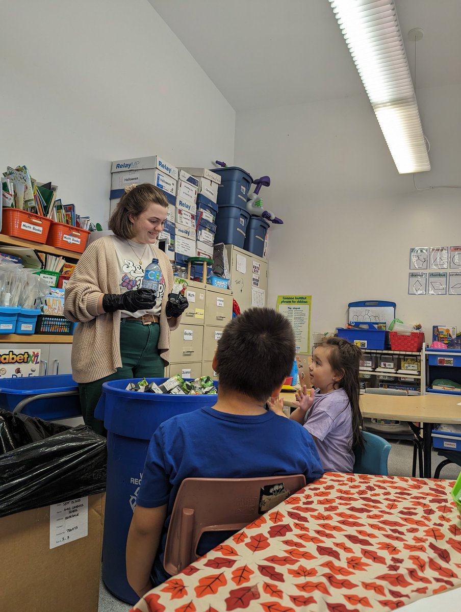 Ms__Hewitt's tweet photo. We just started recycling again (because it's not an easy thing to do on the coast) and we are learning about sorting in math, so @Ms__Stephenson taught us about recycling and we discussed how the containers were the same and different. ♻️ #observationLabrador2023 @acms_nanuit https://t.co/q5EjncMuIR