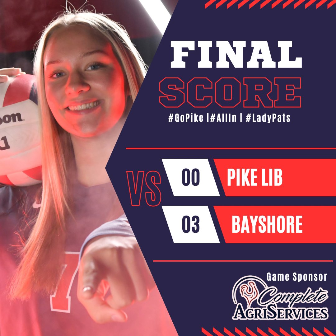 Pike Liberal Arts falls to Bayshore in the second match of the 2023 AHSAA Volleyball Super Regional (South) Tournament thus bringing volleyball season to an end. 

#GoPike | #ALLIN | #LadyPats