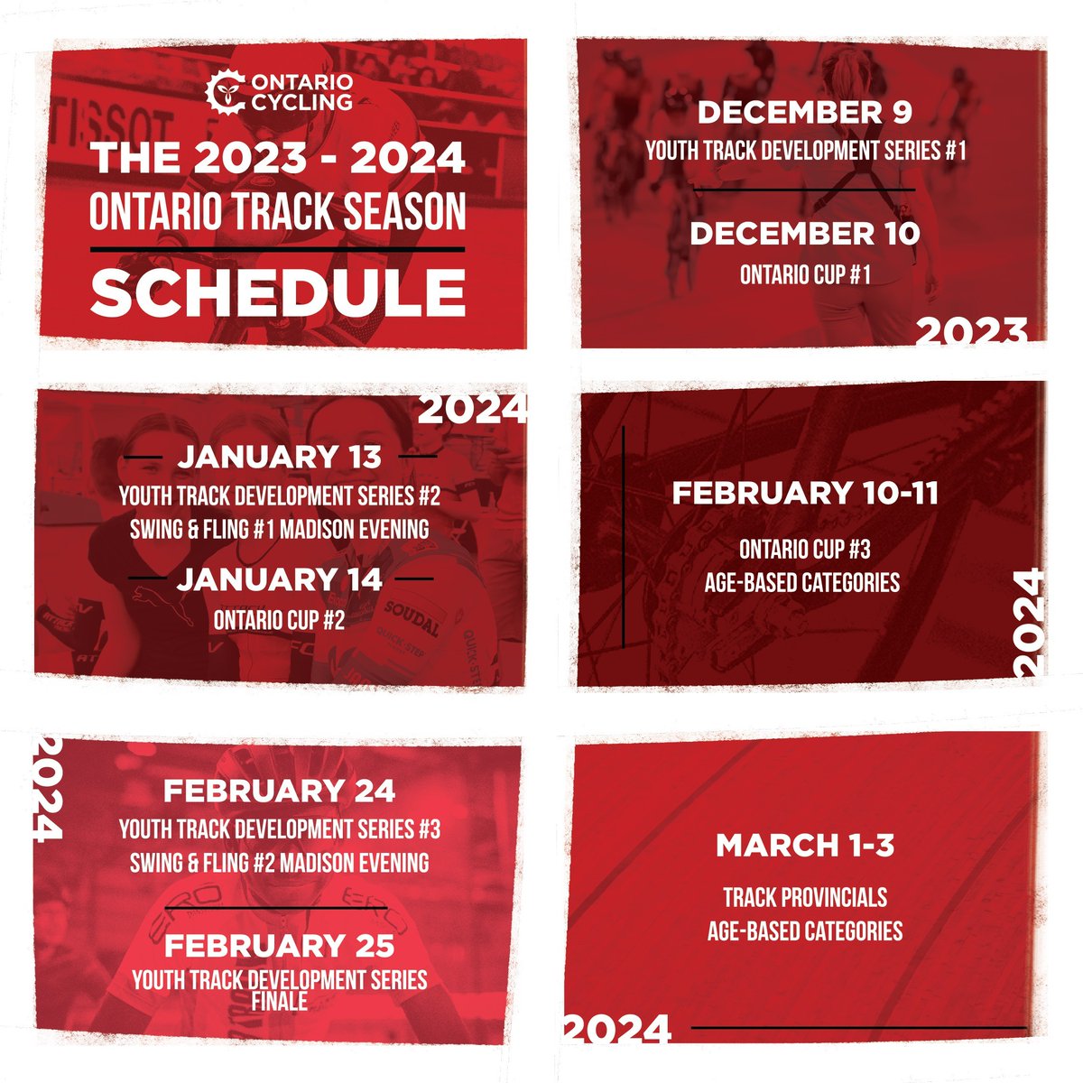 ontariocycling's tweet image. Mark your calendars for the 23/24 season. Series registration is still available. 
➡️ linktr.ee/ontariocycling
#DiscoverOntarioCycling #TrackIsBack