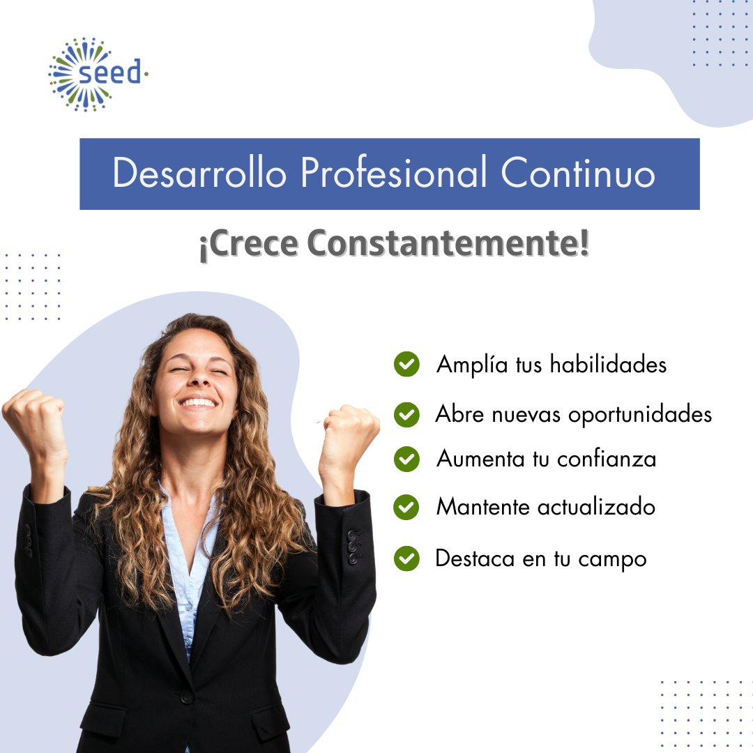 SEED_RH's tweet photo. 🚀 ¡Potencia tu carrera con el aprendizaje constante! En SEED, creemos en el crecimiento continuo. Amplía tus habilidades, abre nuevas oportunidades y destaca en tu campo. Tu éxito depende de tu desarrollo. Únete a nuestra comunidad de aprendizaje. 🌟 #DesarrolloProfesional https://t.co/GQ1Ctadphz