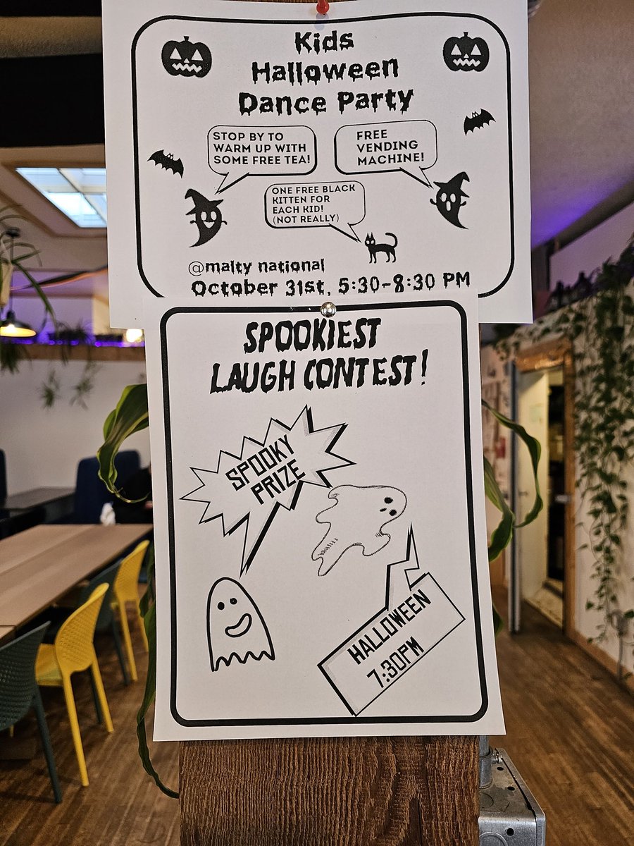 Spookiest Laugh Contest
730PM, Halloween, at Malty