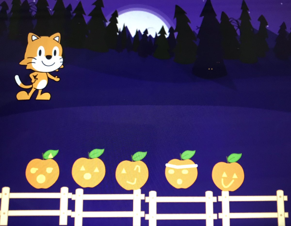 PCameronOCSB's tweet image. Today we read “Five Little Pumpkins” as a class. 🎃🎃🎃🎃🎃 We then tried coding the poem using @ScratchJr. #ocsbCodes